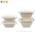 Bagasse Zellstoff Salat Container Quadratschale Lebensmittelbehälter